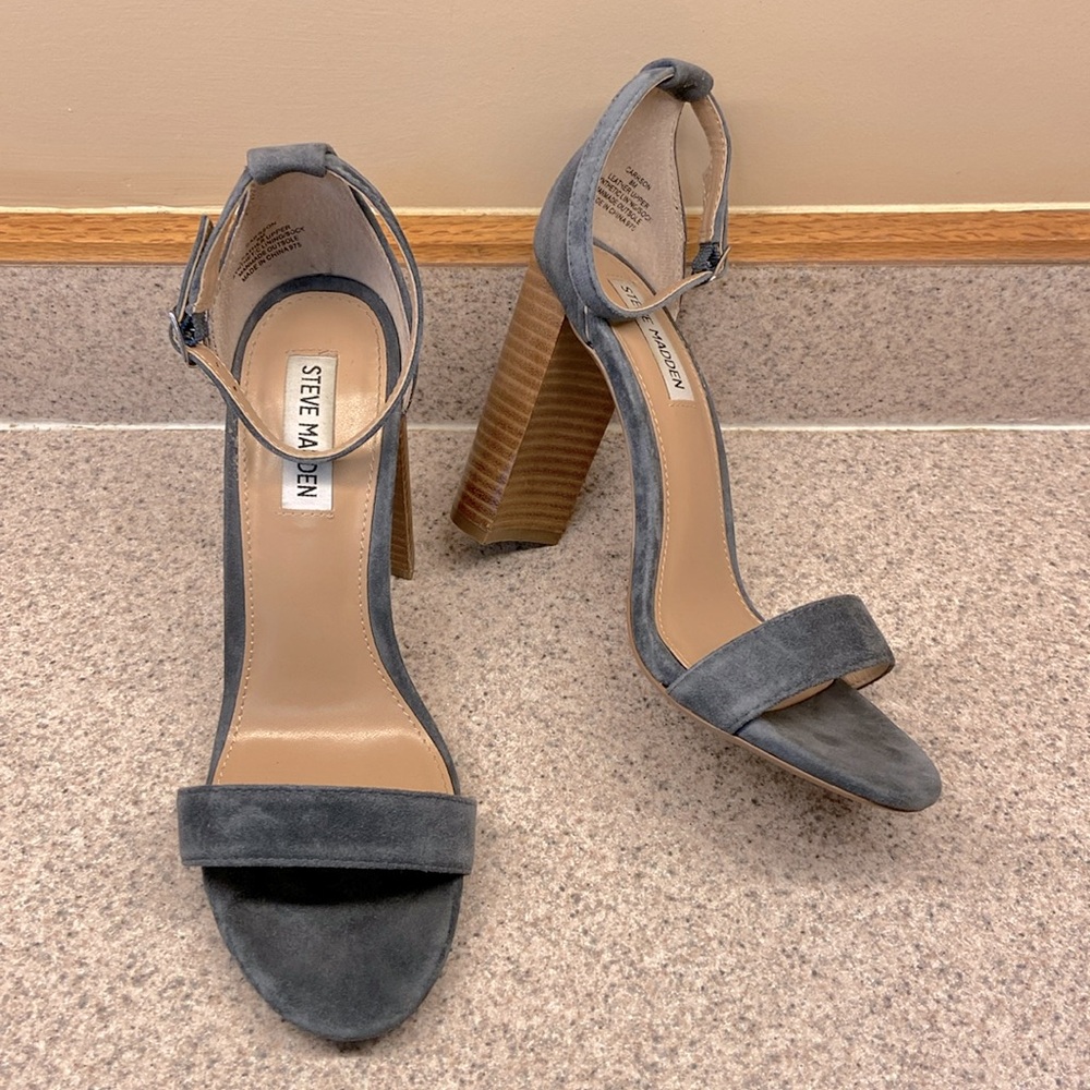 Steve Madden Carrrson Slate Blue Block Heels